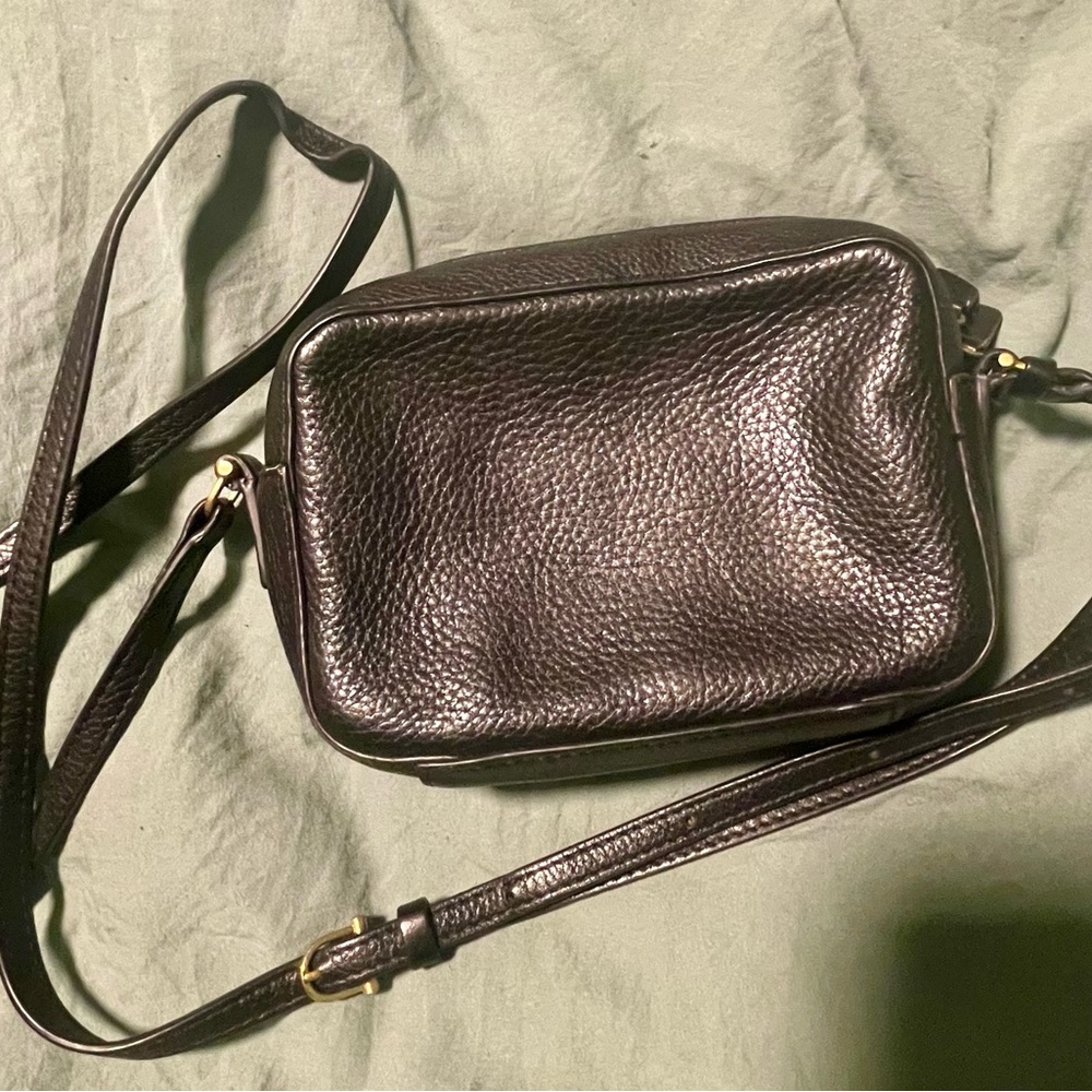 Auxiliary Black Leather Crossbody Bag